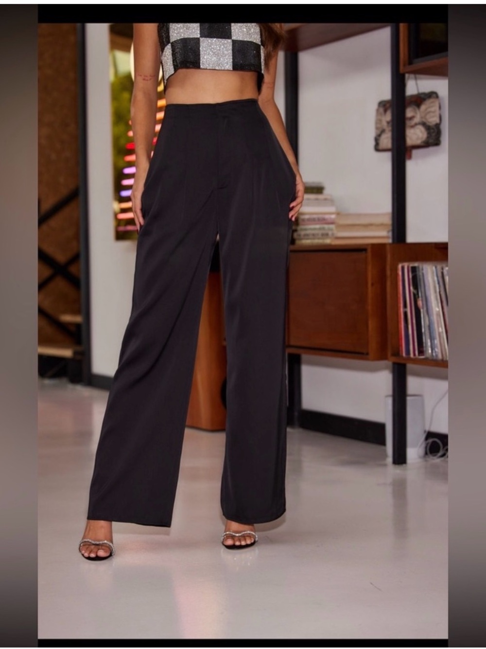 NWOT XS 12th Tribe Black Satin Trousers